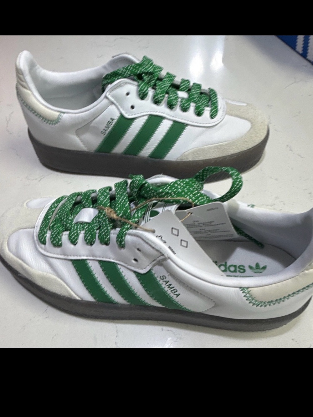 Adidas Sambae W White Green Gum Platform Shoes IE9105 Womens 7 / Mens 6